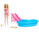 Barbie Piscina com Boneca Maiô Rosa - Mattel