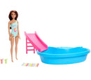 Barbie Piscina com Boneca Maiô Verde - Mattel