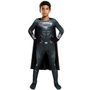 Fantasia Cosplay Infantil Superman Black Liga Da Justiça Traje Luxo Profissional