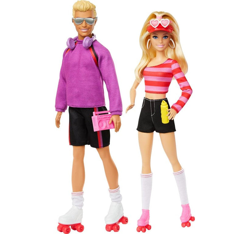 Conjunto Boneca Barbie E Ken Com Patins - Mattel HXK90