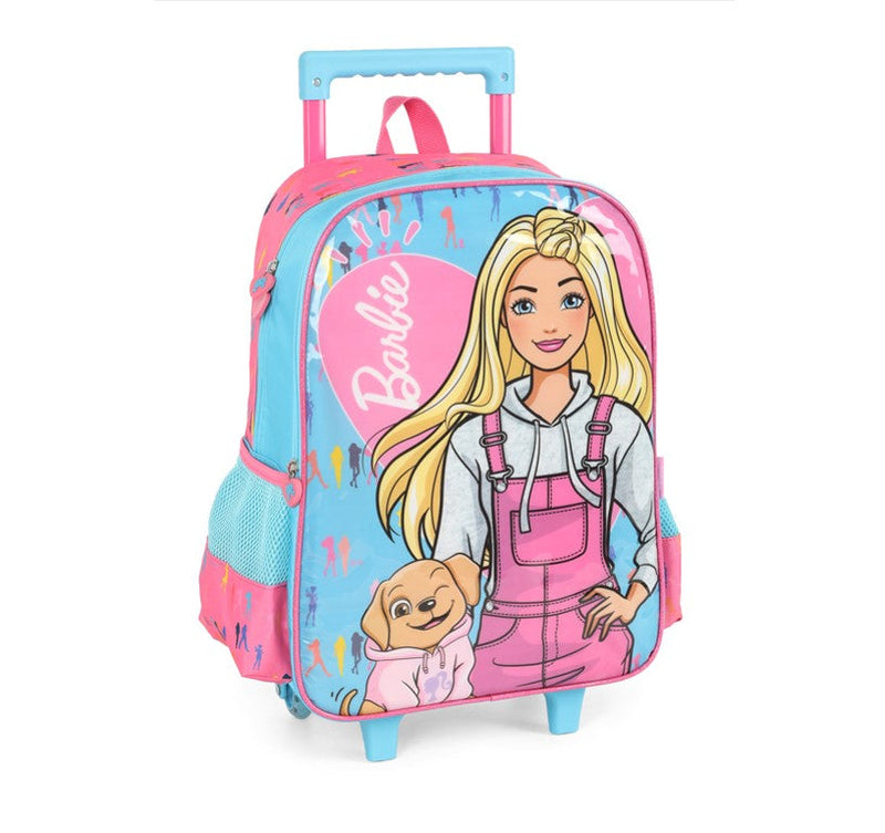 Kit Mochila de Rodinhas Infantil Lancheira + Estojo Barbie