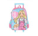 Kit Mochila de Rodinhas Infantil Lancheira + Estojo Barbie