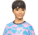 Boneco Ken Fashionista Asiático Camisa Rosa E Azul - Mattel